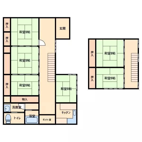 Akita City, Tsuchizaki Port Chuo 7-chome (Tsuchizaki Station) 2-story building 6DK