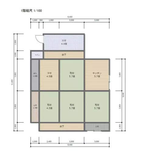 Nishinoomote City, Genwa, single-story, 5K