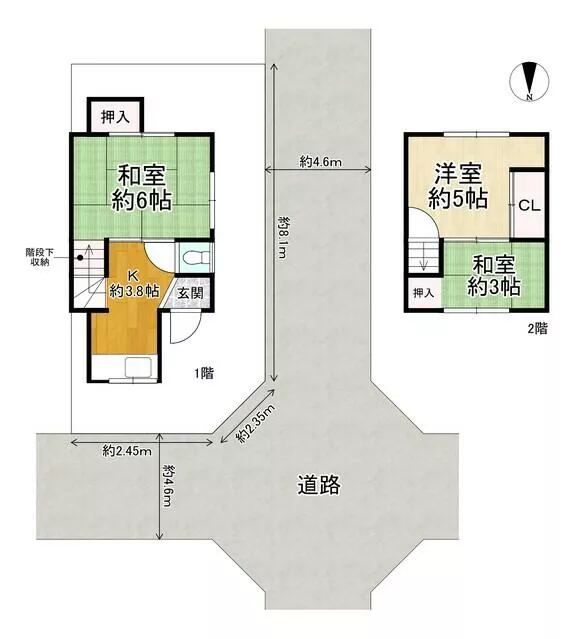 Takatsuki City, Sakae-cho 2-chome (Tonda Station) 2-story 3K