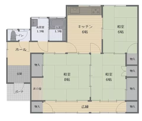 Onomichi City Mukoujima Town (Onomichi Station) Single-story building 3DK