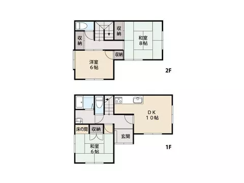 Front road width of 6 meters or more, regular-shaped land, flat land, two-story building
