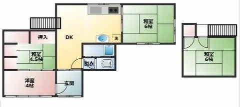 Omuta City, Oaza Miike, 2-story building, 4DK
