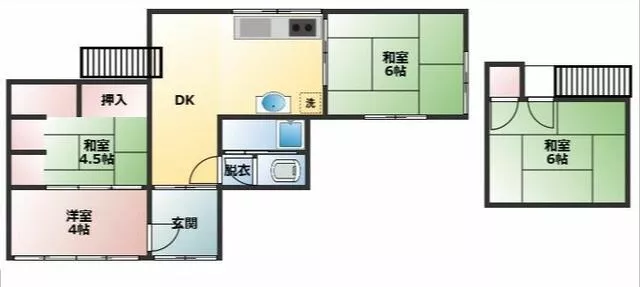 Omuta City, Oaza Miike, 2-story building, 4DK
