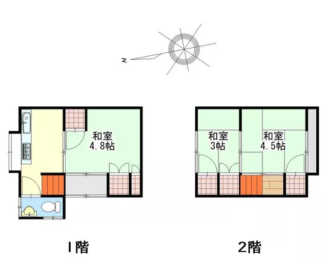 Takamatsu City, Ogi-cho 1-chome (Showamachi Station) 2-story 3DK
