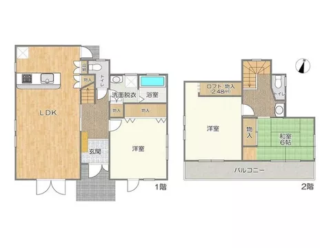 Spacious land of approximately 124 tsubo with an open feel, all rooms are over 6 tatami mats, 3LDK with a loft.