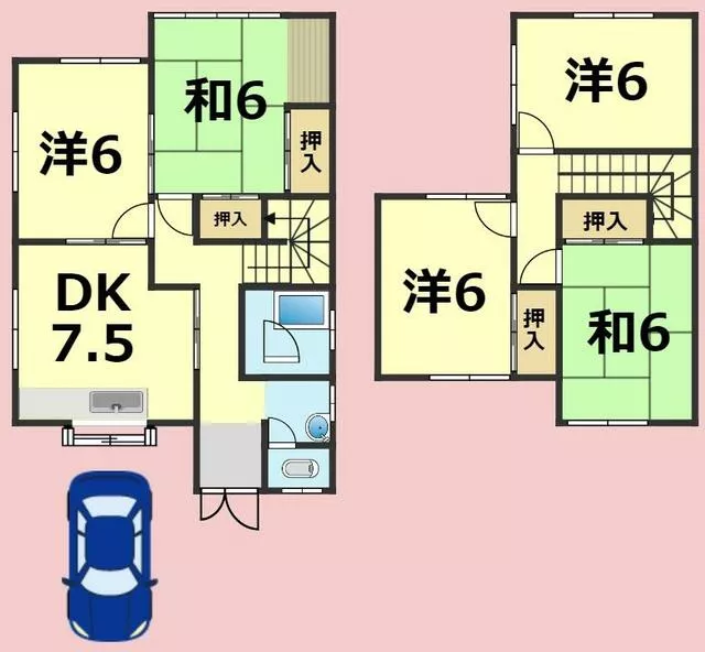 Gifu City, Hinohigashi 2-chome (Gifu Station), 2-story building, 5DK