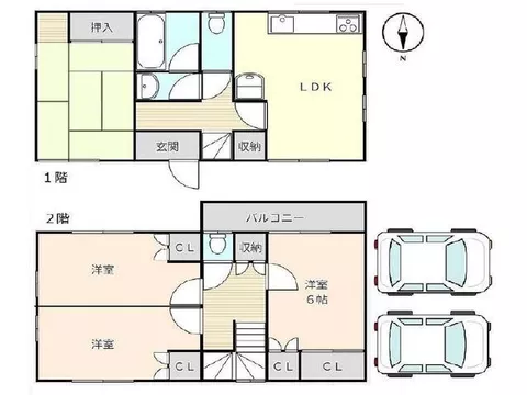 Spacious 4LDK with one room for each person and parking for 2 cars for a new lifestyle♪