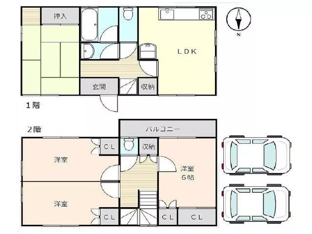 Spacious 4LDK with one room for each person and parking for 2 cars for a new lifestyle♪