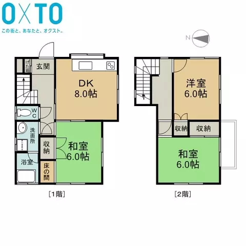 Furukawa City, Jinen (Furukawa Station) 2-story building 3DK