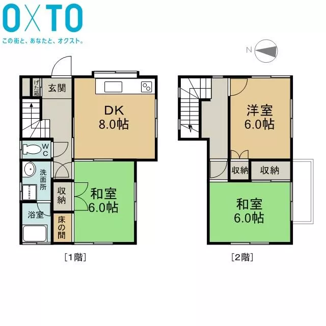 Furukawa City, Jinen (Furukawa Station) 2-story building 3DK