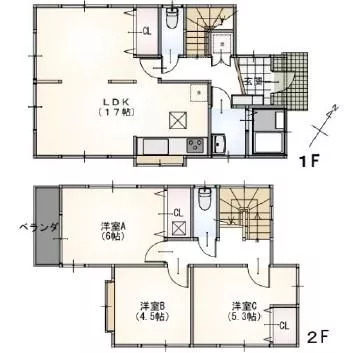 Aikō-gun, Aikawa Town, Hanbara (Hon-Atsugi Station) 2-story 3LDK