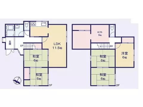 / Renovated interior and exterior house / Kitchen and toilet newly replaced ■ 5LDK ■ 9-tatami loft - Image 3