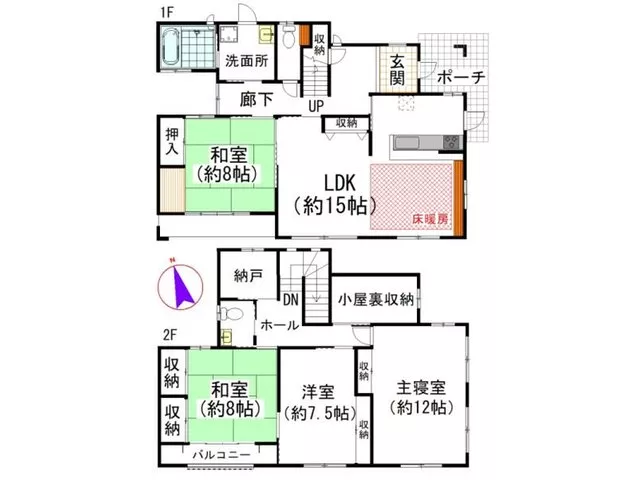 Plenty of openness on a southeast corner lot with good sunlight! 4LDK + storage room + attic storage house! 2nd floor