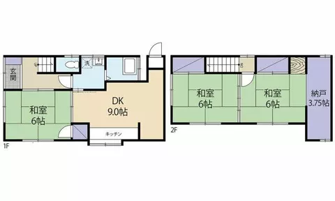 6-chome, Kabe, Asakita-ku, Hiroshima City (Kawato Homachigawa Station) 2-story building 3SDK