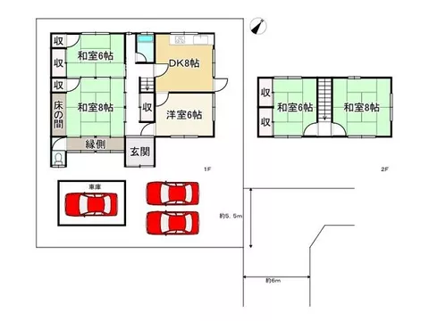Riso, Hiraso-cho, Kakogawa City (Jinno Station) 2-story 5DK