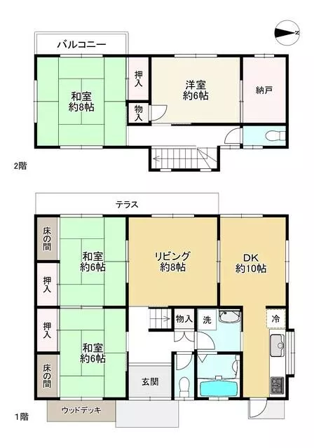 Miki City, Yoshikawa Town, Minagidai 1-chome (Woodytown Chuo Station) 2-story building 4SLDK