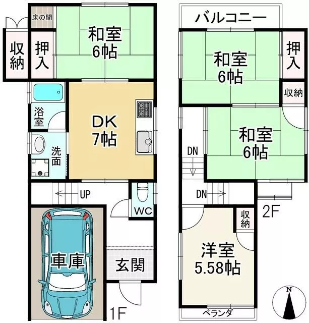 2-story building 4DK in Kitaguryama-cho, Yamato Koriyama City (Kujō Station)