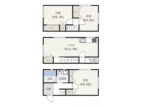 【9 minutes on foot from Hyougansan Station】3LDK with all rooms over 6 tatami mats! Shopping facilities and schools are also within walking distance - Image 2