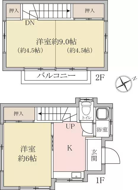 Kasukabe City, Bigo Nishi 1-chome (Ichinokawa Station) 2-story 2K