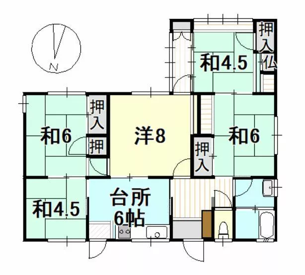 Oita-shi, Oita Fujimigaoka Higashi 2-chome (Bungo Kokubu Sta.) Single story building, 5DK

5DK Single-story house 4.5 million yen