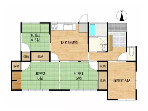 14-minute walk to Hiji Station, with convenience stores and supermarkets within 1 km for a fulfilling living environment