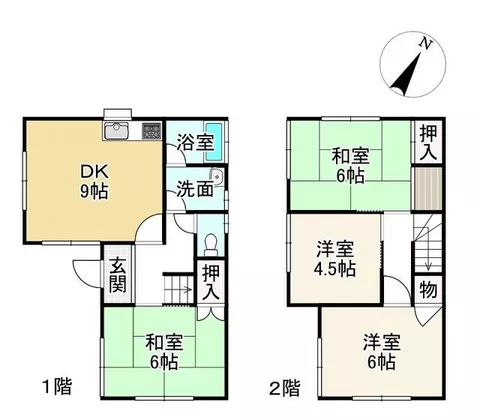 Konan City, Horaisaka 1-chome (Ishibe Station) 2-story 4DK