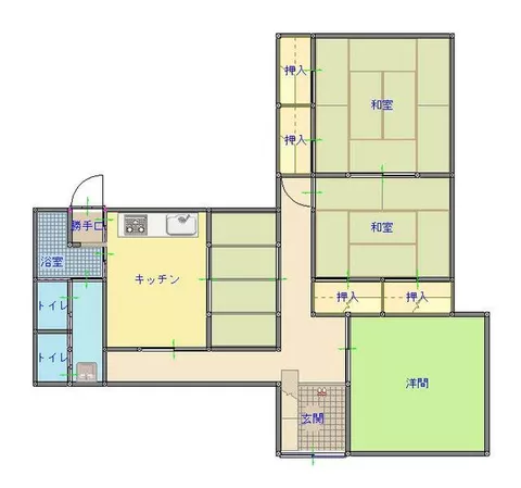 Kitakami City, Waga Town, Yokokawame 13 Chiwari (Yokokawame Station) Single-story building 4DK