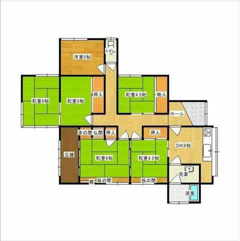 Kumamoto City, Nishi Ward, Okishinmachi (Nishi Kumamoto Station) Single-story building 6DK